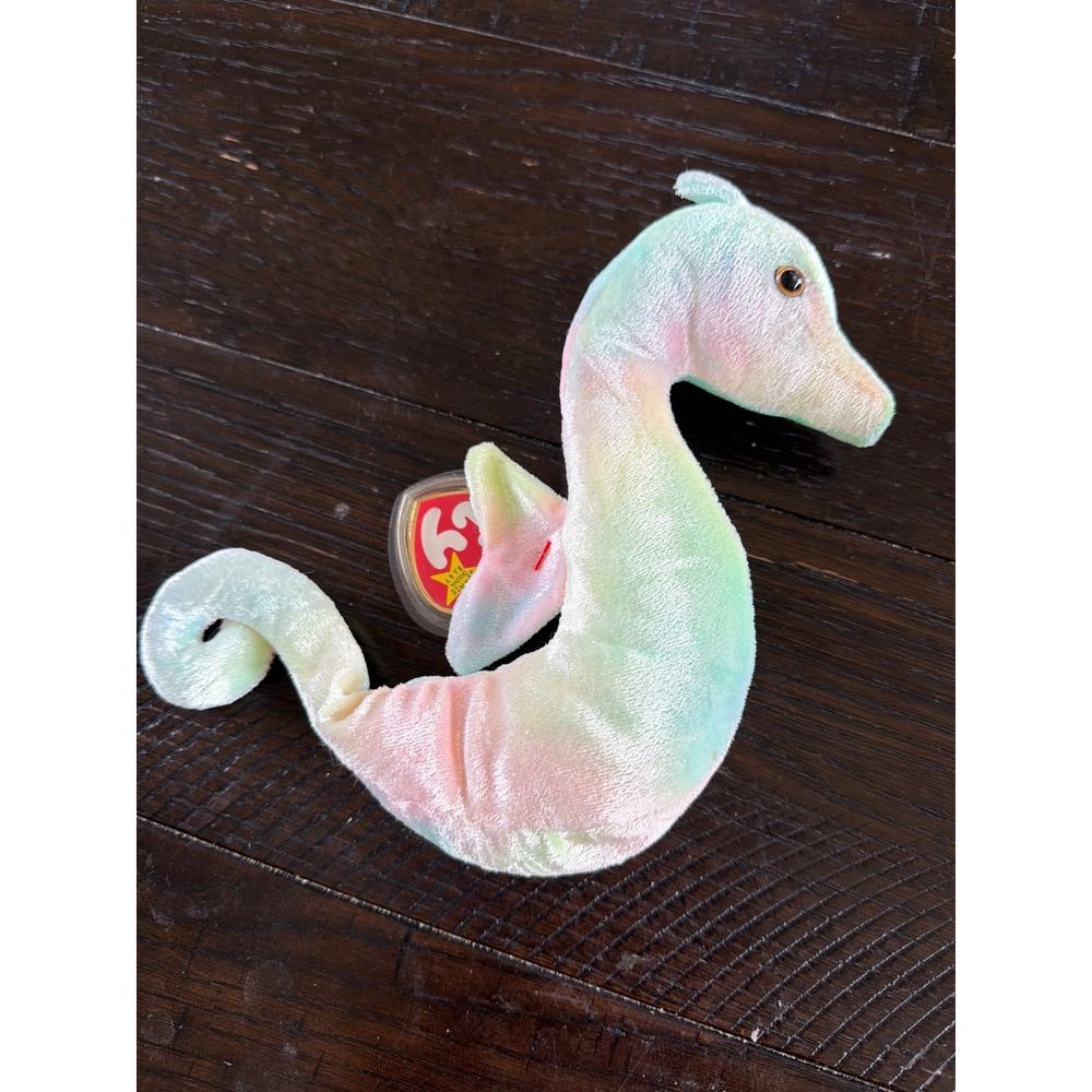 Vintage 1999 Ty Beanie Baby Neon The Seahorse Plush